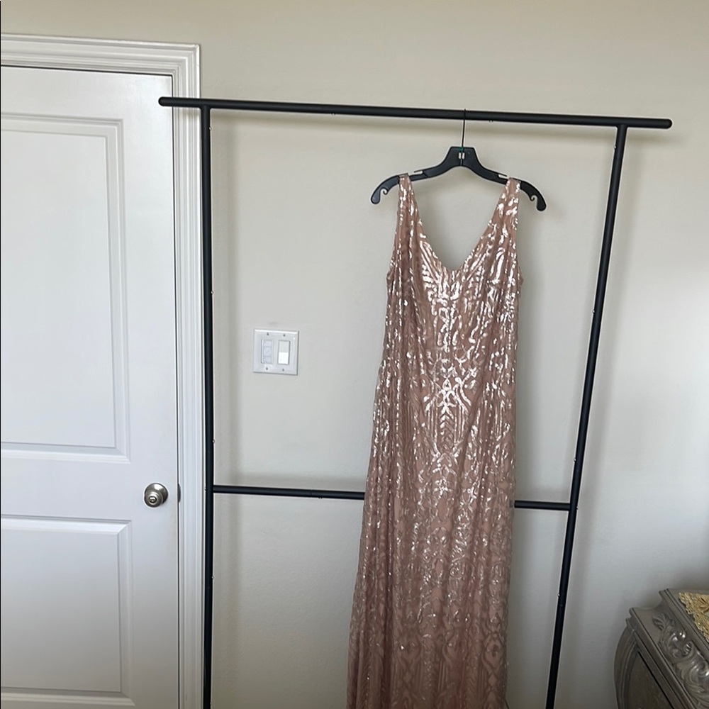 Elegant Sequin Gown in Blush Pink